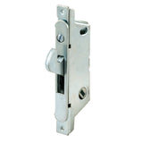 Sliding Door Mortise Lock ROUND face 45-degree with hook out and 3-11/16" Hole Spacing - Garage and Sliding Door Hardware