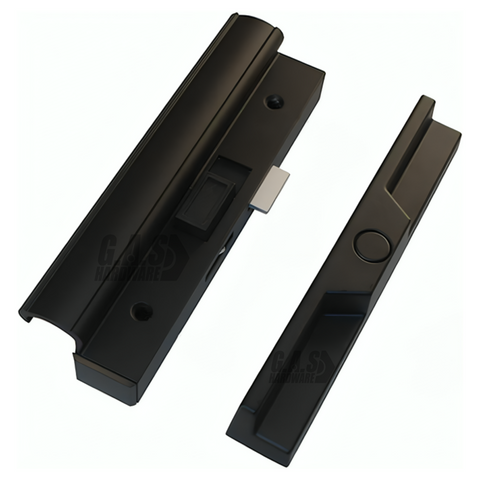 Sliding Patio Glass Door Black Handle Set Replacement - 4-7/8" Hole Spacing