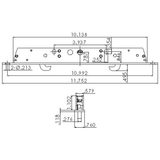 11-3/4" Multi-Point Mortise Lock, No Anti-Slam Pin, Sliding Glass Doors | DL-883