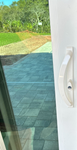 11" Sliding Patio Door Handle White w/ Keyed Lock - 3-15/16" Hole Spacing - Garage and Sliding Door Hardware