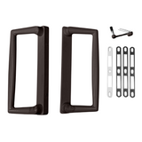 9" White CGI / PGT Sliding Glass Patio Door Surface Mount Handle + Thumb Latch Lever, Screws, and Keepers - 4-15/16" Hole Spacing