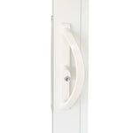 11" Sliding Patio Door Handle White w/ Keyed Lock - 3-15/16" Hole Spacing - Garage and Sliding Door Hardware