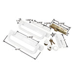 12.5" PGT 5400 Sliding Door Handle Set, Mortise Lock w/  Keys, 7-15/16" Hole Spacing (DH-489-WKA) - Garage and Sliding Door Hardware