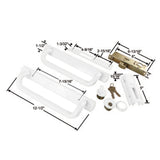 12.5" PGT 5400 Sliding Door Handle Set, Mortise Lock w/  Keys, 7-15/16" Hole Spacing (DH-489-WKA) - Garage and Sliding Door Hardware