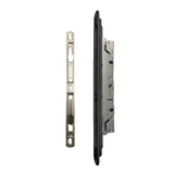 (DL-775-B) Brixwell Multipoint Mortise Lock + Keeper and Screws, BLACK - Garage and Sliding Door Hardware