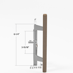 Sliding Patio Glass Door Handle Wood with Aluminum - 3-15/16" Hole Spacing - DH-104 - Garage and Sliding Door Hardware