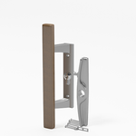 Sliding Patio Glass Door Handle Wood with Aluminum - 3-15/16" Hole Spacing - DH-104 - Garage and Sliding Door Hardware