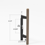 Sliding Patio Glass Door Black with Wood Handle and 3-15/16" Hole Spacing - DH-141