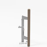 Sliding Patio Glass Door Handle Wood with Aluminum - 3-15/16" Hole Spacing - DH-104 - Garage and Sliding Door Hardware