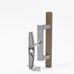 Sliding Patio Glass Door Handle Wood with Aluminum - 3-15/16" Hole Spacing - DH-104 - Garage and Sliding Door Hardware