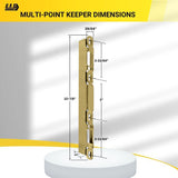 Sliding Glass Door Multi-Point Door Keeper 10-7/8" H x 3/4" - Alloy Steel - Garage and Sliding Door Hardware