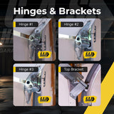 Garage Door Hardware Kit Bundlefor 7 Feet Door  6200zz Nylon Rollers, Hinges, Top Brackets, & Pair of Torsion Cables