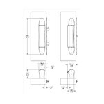 (DH-595-PEWTER-DARK-GREY) Interlock Intuition Sliding Door Handle Kit - Garage and Sliding Door Hardware