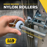 Garage Door Hardware Kit Bundlefor 7 Feet Door  6200zz Nylon Rollers, Hinges, Top Brackets, & Pair of Torsion Cables
