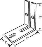 2" Sliding Door Fixed Panel Bracket Stop with Slot - Garage and Sliding Door Hardware
