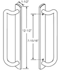 12.5" PGT 5400 Sliding Door Handle Set, Mortise Lock w/  Keys, 7-15/16" Hole Spacing (DH-489-WKA) - Garage and Sliding Door Hardware