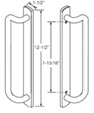 12.5" PGT 5400 Sliding Door Handle Set, Mortise Lock w/  Keys, 7-15/16" Hole Spacing (DH-489-WKA) - Garage and Sliding Door Hardware