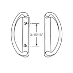 (DH-533-B) Lawson Sliding Door Handle Set, 3-15/16" Hole Space - Garage and Sliding Door Hardware